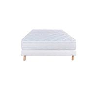Ensemble Matelas Mousse Ep.24cm + Sommier Tapissier Blanc 140x190 cm - THELIO - ALTOBUY