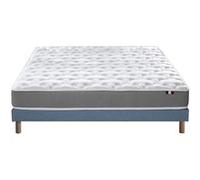 Ensemble Matelas Mousse Ferme Reversible Alto + Sommier 140x190 Sommier Bleu Denim G