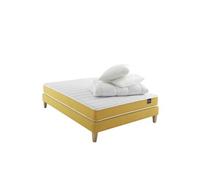 Ensemble matelas mousse, sommier, pieds, couette et oreiller Aurore 400 - 130x200