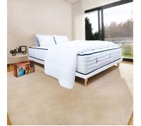 Ensemble matelas Patriote, 27 cm ressorts ensachés, ferme réversible+sommier blanc ep 13cm + 2 oreillers + couette