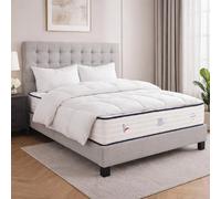 Ensemble matelas Patriote, sommier gris, oreiller, couette et tete de lit