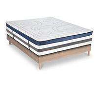 Ensemble Matelas Quintessence Mousse Accueil Mémoire Cocooning 30cm et sommier bois 140x200cm G
