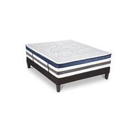 Ensemble Matelas Quintessence Mousse Accueil Mémoire Cocooning 30cm et sommier gris 160x200cm