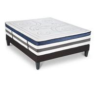 Ensemble Matelas Quintessence Mousse Accueil Mémoire Cocooning 30cm et sommier gris 180x200cm G