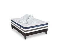 Ensemble Matelas Quintessence Mousse Accueil Mémoire Cocooning et sommier + accessoires 140x200