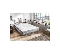 Ensemble Matelas Ressort 5 Zones respirant + Sommier Bois massif - Accueil moelleux Soutien ferme - Fabriqué en France Dimensions - 160 x 200 cm