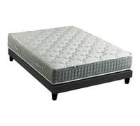Ensemble + matelas Ressort 7 zones Face Hiver/Eté différente HYGGE Fabriqué en France 160 x 200 cm, Sommier Noir G