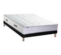 Ensemble Matelas Ressort 7 zones + Mémoire de forme + Sommier BELLAGIO 2 Fabriqué en France 160 x 200 cm, Sommier Noir G