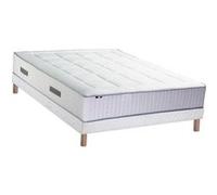 Ensemble Matelas Ressort 7 zones + Mémoire de forme + Sommier BELLAGIO 2 Fabriqué en France 160 x 200 cm, Sommier Blanc G