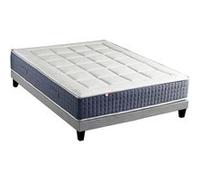 Ensemble Matelas Ressort 7 zones + Mémoire de forme + Sommier KING STYLE Fabriqué en France 140 x 190 cm, Sommier Gris chiné G