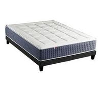 Ensemble Matelas Ressort 7 zones + Mémoire de forme + Sommier KING STYLE Fabriqué en France 140 x 190 cm, Sommier Noir G