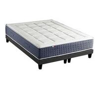 Ensemble Matelas Ressort 7 zones + Mémoire de forme + Sommier KING STYLE Fabriqué en France 2x90 x 200 cm, Sommier Noir G