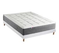 Ensemble Matelas Ressort 7 zones + Sommier Fabriqué en France MAX 140 x 190 , Sommier Blanc G
