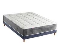 Ensemble Matelas Ressort 7 zones + Sommier Fabriqué en France MAX 140 x 190 , Sommier Bleu denim G