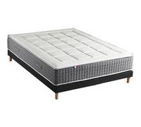 Ensemble Matelas Ressort 7 zones + Sommier Fabriqué en France MAX 160 x 200 , Sommier Noir G
