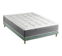Ensemble Matelas Ressort 7 zones + Sommier Fabriqué en France MAX 160 x 200 , Sommier Vert celadon G