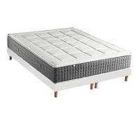 Ensemble Matelas Ressort 7 zones + Sommier Fabriqué en France MAX 2x80 x 200 , Sommier Blanc G