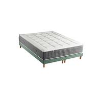 Ensemble Matelas Ressort 7 zones + Sommier Fabriqué en France MAX 2x90 x 200 , Sommier Vert celadon