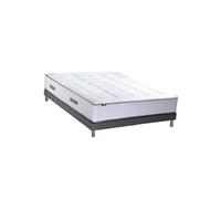 Ensemble matelas ressorts 7 zones PALACIO + sommier en kit gris lattes flexibles 140x190