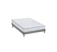 Ensemble matelas ressorts ASTRE + sommier kit gris à lattes flexibles 140x190