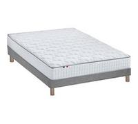 Ensemble matelas ressorts ASTRE + sommier kit gris à lattes flexibles 160x200