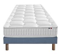 Ensemble Matelas Ressorts Cosmos + Sommier 90x190 Sommier Bleu Denim G