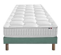 Ensemble Matelas Ressorts Cosmos + Sommier 90x190 Sommier Vert Celadon G