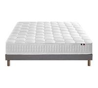 Ensemble Matelas Ressorts COSMOS + Sommier - Made in France Dimensions - 140 x 190 cm, Sommier - Gris chiné G