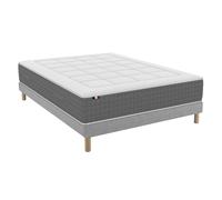 Ensemble matelas ressorts ensachés 7 zones H28 sommier en kit gris 180 x 200