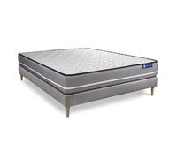 Ensemble matelas Ressorts ensaches ACTIFLEX PUR 140x200cm 3zones de confort + sommier KIT gris
