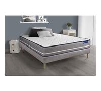 Ensemble matelas Ressorts ensaches ACTIFLEX PUR 200x200cm 3zones de confort + sommier KIT gris