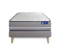 Actisom Ensemble matelas et sommier ACTIFLEX PUR 80x200 cm, ressorts ensachés 3 zones, gris
