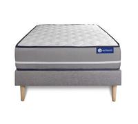 Ensemble matelas Ressorts ensachés ACTIFLEX PUR 90x190cm 3zones de confort + sommier KIT gris