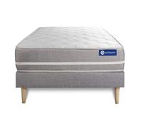 Actisom Ensemble matelas ressorts ensachés ACTIFLEX TOUCH 120x190 3 zones + sommier KIT gris