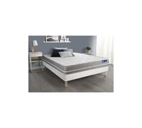 Ensemble matelas Ressorts ensaches ACTIFLEX TOUCH 160x200 3zones de confort + sommier KIT blanc