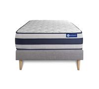 Actisom Ensemble matelas+sommier Actiflex Ergo - Ressorts ensachés, mémoire de forme 5 zones 80x190