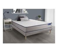 Ensemble matelas Ressorts ensaches et Memoire de forme ACTIFLEX FORM 140x200 cm 5zones de confort + sommier KIT gris