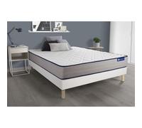 Ensemble matelas Ressorts ensaches et Memoire de forme ACTIFLEX FORM 200x200 cm 5zones de confort + sommier KIT blanc