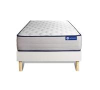 Ensemble matelas Ressorts ensaches et Memoire de forme ACTIFLEX FORM 80x190 cm 5zones de confort + sommier KIT blanc