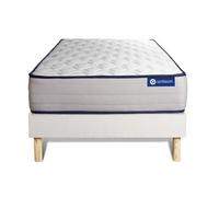 Ensemble matelas Ressorts ensachés et Mémoire de forme ACTIFLEX FORM 90x190 cm 5zones de confort + sommier KIT blanc