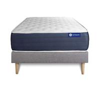Actisom Ensemble matelas & sommier Actiflex Sleep 120x190 Ressorts ensachés Mémoire 5 zones KIT gris
