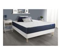 Ensemble matelas Ressorts ensaches et Memoire de forme ACTIFLEX SLEEP 180x200 5zones de confort + sommier KIT blanc