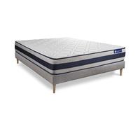 Ensemble matelas Ressorts ensaches + Memoire de forme ACTIFLEX ERGO 160x200 Maxi epaisseur 5zones confort + sommier KIT gris