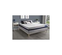 Ensemble matelas Ressorts ensaches + Memoire de forme ACTIFLEX ERGO 180x200 Maxi epaisseur 5zones confort + sommier KIT gris