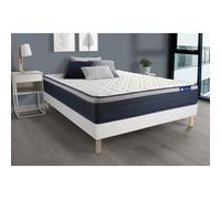 Ensemble matelas Ressorts ensaches+Memoire de forme ACTIFLEX MAX 140x200 cm Maxi epaisseur 7zones confort + sommier KIT blanc