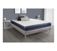 Ensemble matelas Ressorts ensaches+Memoire de forme ACTIFLEX MORPHO 140x190 Maxi epaisseur 5zones confort + sommier KIT gris