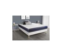 Ensemble matelas Ressorts ensaches+Memoire de forme ACTIFLEX MORPHO 180x200 Maxi epaisseur 5zones confort + sommier KIT blanc