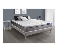Ensemble matelas Ressorts ensaches+Memoire de forme ACTIFLEX ZEN 140x190 Maxi epaisseur 7zones de confort + sommier KIT gris
