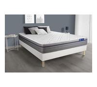 Ensemble matelas Ressorts ensachés+Mémoire de forme ACTIFLEX ZEN 200x200 Maxi épaisseur 7zones de confort + sommier KIT blanc G