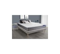 Actisom Ensemble matelas+sommier Actiflex Zen Ressorts ensachés mémoire de forme 200x200 7 zones gris